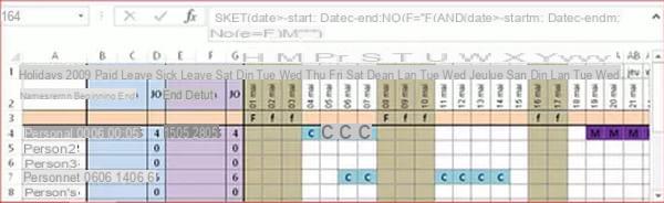 Excel planning: how to make a vacation schedule