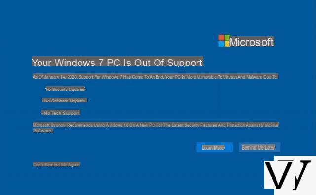 Windows 7: Cómo desactivar la notificación de fin de soporte en pantalla completa