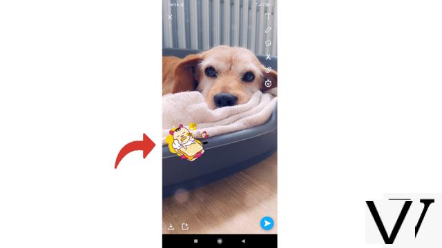 How to add a sticker or a gif to a snap on Snapchat?