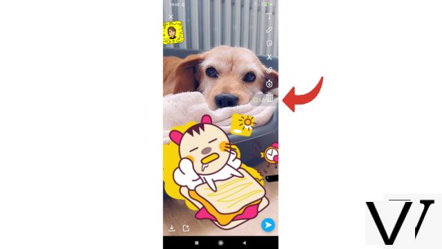 How to add a sticker or a gif to a snap on Snapchat?