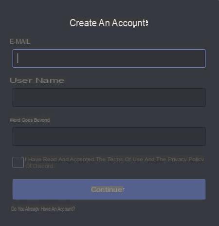 Discord: create an account and a chat server