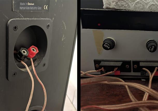 Cómo conectar altavoces con cable rojo y negro al televisor