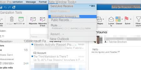 Outlook auto-reply: create an out of office message