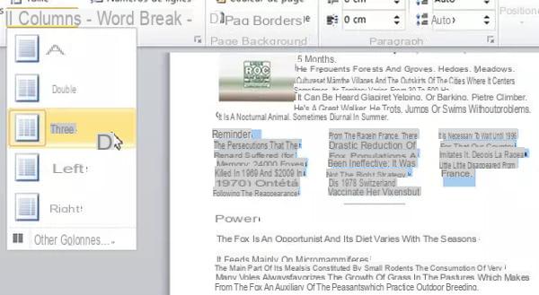 Exibir texto em várias colunas com o Word