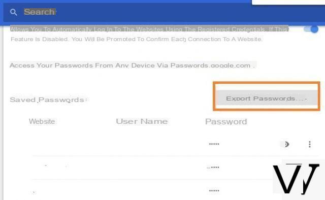 Google Chrome: how to export saved passwords in the browser