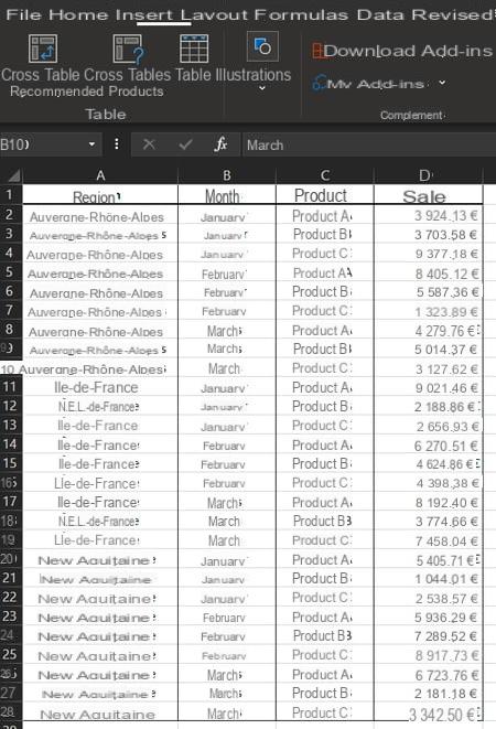 Excel pivot table: example, create, update ...