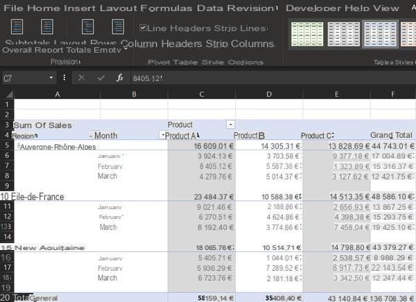 Excel pivot table: example, create, update ...