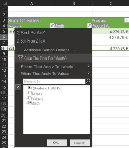 Excel pivot table: example, create, update ...