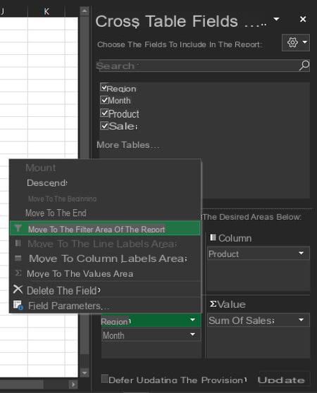 Excel pivot table: example, create, update ...