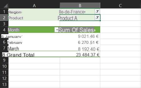 Excel pivot table: example, create, update ...