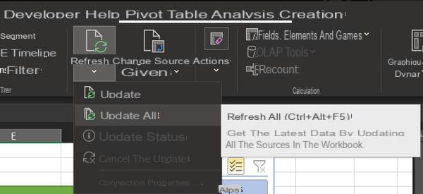 Excel pivot table: example, create, update ...