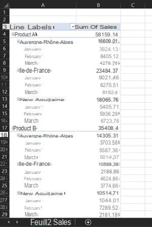 Excel pivot table: example, create, update ...